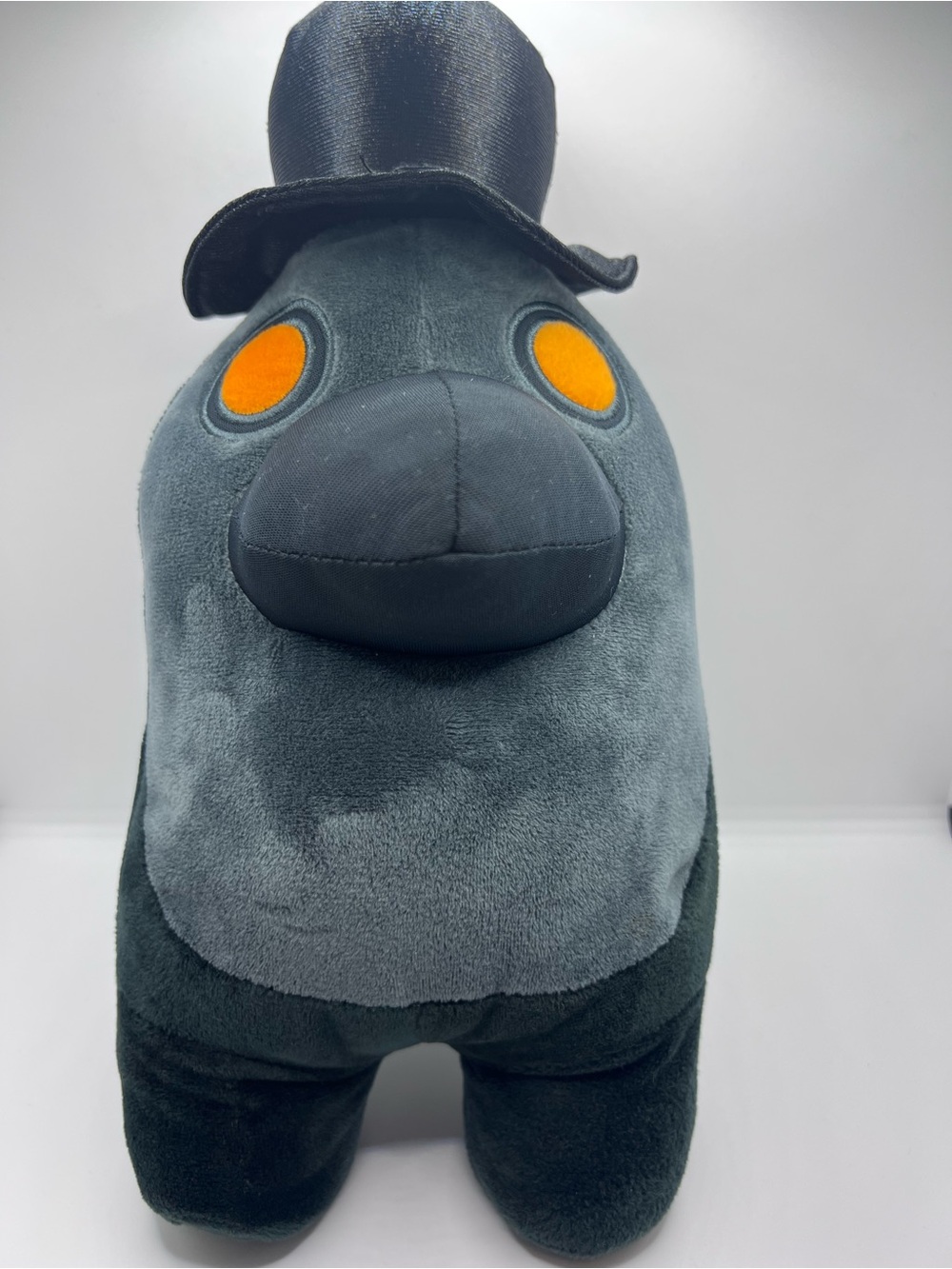Toikido Among Us 12" Plague Doctor Plush - Black Top Hat & Mask Orange Eyes EUC